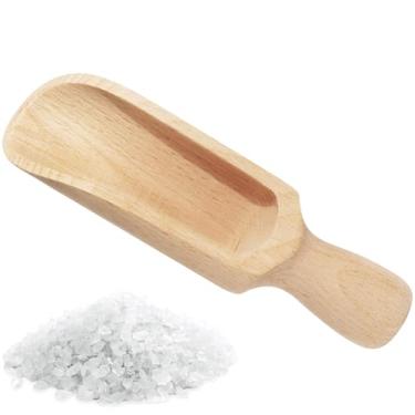 Imagem de Rimoev 1 Colher De Pau, 5,5 Pol., Sal Banho Madeira Faia Natural, Conjunto Colheres Multiuso Para Especiarias, Esfoliantes Café, Açúcar, Sais, Culinária