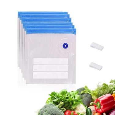 Imagem de NexlevVac Sacos Sous Vide Saco selador a vácuo com zíper para alimentos, 24 peças, sacos reutilizáveis de vedação a vácuo com clipes de vedação para cozimento sous vide, seguro para freezer