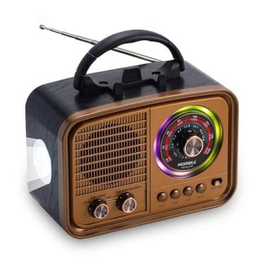 Imagem de Rádio Portátil Fm/Am Bluetooth Usb Bivolt E Pilha - Caixa De Som 110V/220v Vintage Antigo Retro Recarregavel (Vermelho)