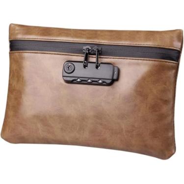 Imagem de Bolsa Tobo F Com Trava De Senha - Design De Zíper Bolsa Tobo De Couro - Estojo Tobo Para Bolsa De Cachimbo - Para Presentes De Dia De Ação De Graças Ou Aniversário Masculino