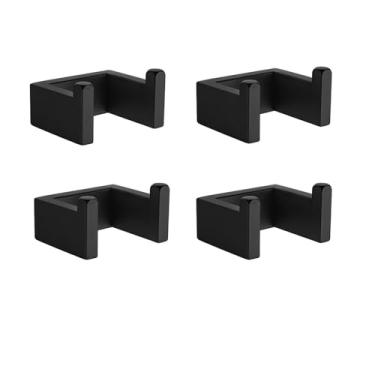 Imagem de Conjunto de banheiro de aço inoxidável - Suporte de toalha de parede, suporte de papel e gancho para roupão | Acessórios de 3 peças, 4 ganchos