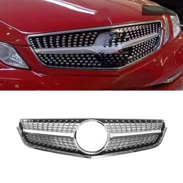 Imagem de Grade de para-choque de carro tiras decorativas kit de corpo grade de corrida grade de para-choque dianteiro para E-Class 2 portas W207 2010-2013 (prata)