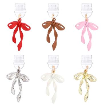 Imagem de TAKEALOOKO Pingentes de plugue de poeira Y2K para Kindle - 6 peças de pingente de água-viva com arco de estrela de fantasia compatível com Kindle e tipo de telefone C/USB C, Metal não precioso, Sem