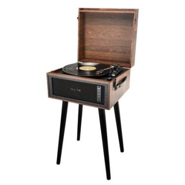 Imagem de Vitrola madeira com pés bluetooth toca dico USB Lennon Pulse - SP622 SP622