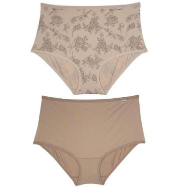 Imagem de Del Rio Kit 2 Calcinhas Largas Microfibra Estampado Porcelana Tamanho 