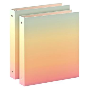 Imagem de Encadernador de 3 anéis SUIN Cute Round Round Anel de 1 polegada rosa,