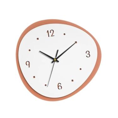Imagem de Fenteer Relógio de parede pendurado, ornamento prático, mostrador fácil, decoração silenciosa para sala de estar, cozinha, loja, sala de aula, Laranja