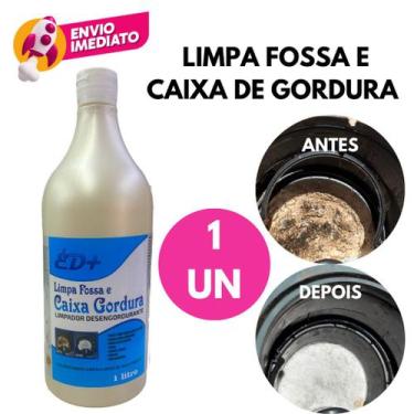Imagem de Kit Limpa Fossa Caixa Gordura 1 Litro Limpador Desengordurante Remove 
