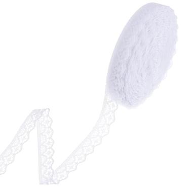 Imagem de YUXIANLB 60 metros de rolo de fita de renda branca vintage crochê algodão tecido de renda padrão vintage fitas de artesanato para decoração de casamento buquê de costura DIY artesanato e embalagem de