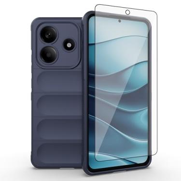 Imagem de Asuwish Capa de celular para Xiaomi Redmi Note 14 5G com protetor de tela de vidro temperado e TPU macio, fina, à prova de choque, capa protetora de silicone acessórios Note14 G5 mulheres homens