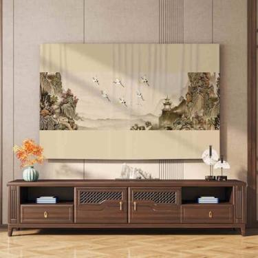 Imagem de HSTANGKY Capa de TV 32-80 polegadas capa contra poeira capa macia para TV/PC capa de exibição interna protetor de tela de televisão/computador proteção moderna sala de estar quarto decoração -