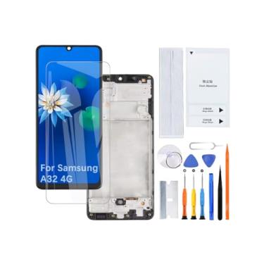 Imagem de Tela de exibição para Samsung Galaxy A32 4G TFT A325F A325F/DS A325M A325N Kit de montagem de tela LCD com moldura (sem impressão digital)