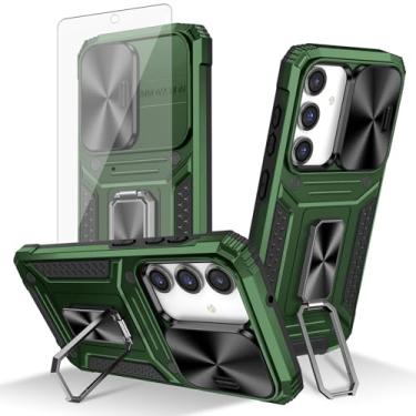 Imagem de Asuwish Capa de telefone para Samsung Galaxy S23 FE 5G com capa deslizante para câmera de vidro temperado protetor de tela suporte suporte robusto fino protetor de celular à prova de choque S 23 EF