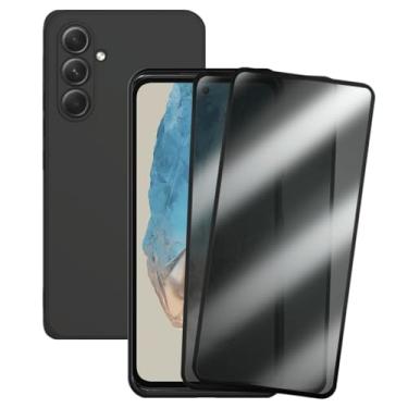 Imagem de Kit 2 Películas de Privacidade Anti Espião + Capa Preta para Samsung Galaxy M35, Vidro Temperado 3D
