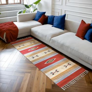 Imagem de 1 Tapete Passadeira Kilim Original India Algodão 60x180 M07