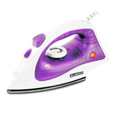 Imagem de Ferro de Passar Roupa a Vapor Eletrico 1500W com Base de Cerâmica 127V ou 220V - Ferro de Engomar - Ideal para Uso Doméstico e Viagem (127V (Roxo))