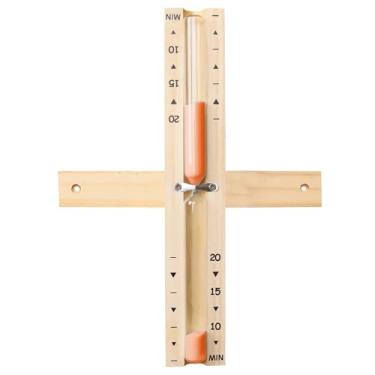 Imagem de Temporizador de areia de ampulheta de sauna 20 minutos: relógio giratório de madeira laranja, relógio de areia de 15 minutos, grande Reloj De Arena, vidro de madeira resistente ao calor para sala de