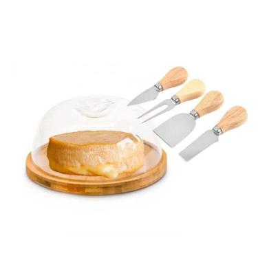 Imagem de Kit quejeira conjunto de utensílios para queijo de bambu - Clink