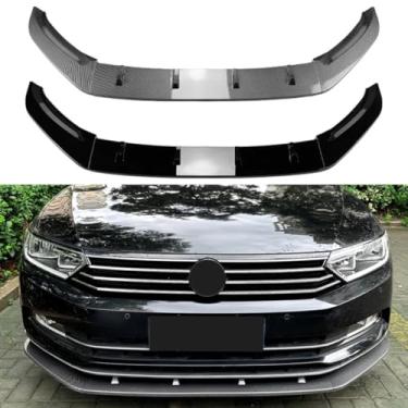Imagem de Difusor de para-choque dianteiro compatível com kit de carroceria Passat B8 para-choque dianteiro Spoiler protetor de lábios, avental de para-choque, acessórios de carro (aparência de fibra de carbono