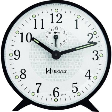 Imagem de Relogio Despertador Herweg 2220 Mecânico A Cordas Preto