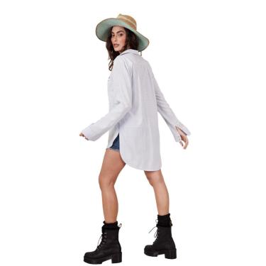 Imagem de Chemise Amplo Azul Listrado Yacamim M6-Feminino