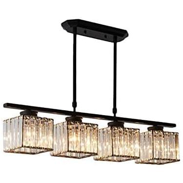 Imagem de Luz Pendente Pendurada Luz De Teto Modernismo Quadrado Claro Facetado Cristal 3 Luzes E26 Iluminação Para Sala De Jantar Quarto Hotel Restaurante, Gold, 3 lights