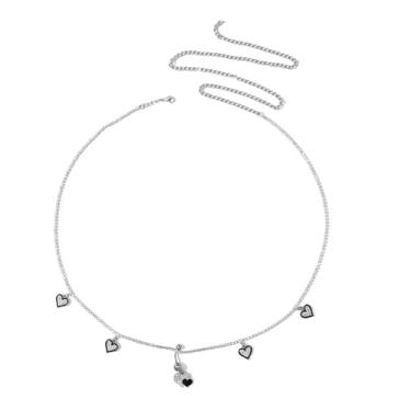 Imagem de CHIC DIARY Corrente de barriga sexy em camadas com strass, corrente de cintura ajustável, biquíni de verão, joia de estômago para mulheres, One Size, Liga metálica, Sem Pedra Preciosa