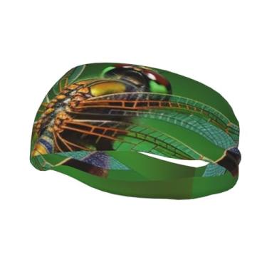 Imagem de Bandanas de corrida para homens e mulheres, libélula, faixas de suor esportivas com absorção de umidade, lenço de cabeça atlético moderno, faixa de cabelo elástica para tênis, basquete, corrida