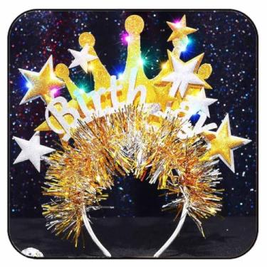 Imagem de GORTIN Light Up Happy Birthday Headband LED Birthday Headband Glow Birthday Hair Accessories for Women