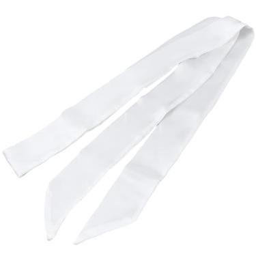 Imagem de GORGECRAFT 2 peças lenço branco skinny cor sólida lenço longo faixa faixa de cetim fita elegante cachecol faixa de cabeça gravata para mulheres camisas blusa jeans vestidos acessórios bolsa alça