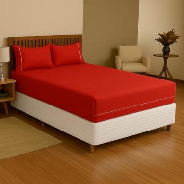 Imagem de Capa de Colchão Queen Malha com Zíper – Proteção Total 30 cm impermeável Hipoalergênica (vermelho)