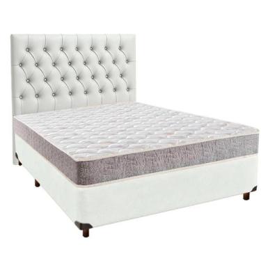 Imagem de Cama + Box Branco e Colchão D33 Casal - D33 Inducol + Cabeceira