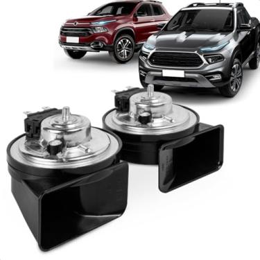 Imagem de Par Buzina Toro 2016 A 2025 Am80Sx H & Am80Sx L Conector Uscar Agudo Grave 12V Caracol 2 Terminais