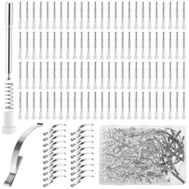 Imagem de Otoolling 120 travas de êmbolo de tela de janela com tampas e molas de tensão, pinos de retentor de tela de janela de liga de alumínio de 5/81.3 cm x 1-1/5.1 cm e acessórios de substituição de canto