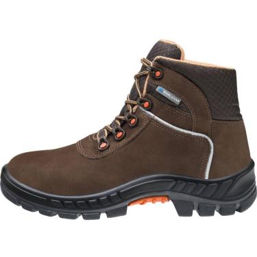 Imagem de Botina Nobuck Café com Cardaço Bico Plástico Marluvas CA 41370