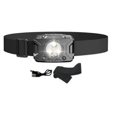 Imagem de Lanterna de cabeça - Farol | Lanterna externa | Lanterna de cabeça | Lanterna de cabeça de ajuste de 45 graus, lanterna de cabeça à prova d'água para uso externo, lanterna para adultos e crianças