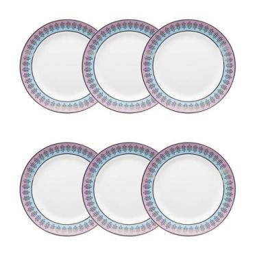 Imagem de Jogo de 6 Pratos Sobremesa 22cm Oxford Flamingo Cosmopolitan