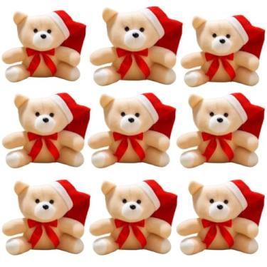 Imagem de Kit 10 Ursinho De Pelúcia Papai Noel