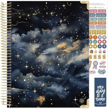Imagem de bloom daily planners Agenda Hardcover 2026 (janeiro a dezembro) - 21,6 cm x 28 cm Livro organizador de agenda semanal e mensal datado com adesivos e abas - Céu da meia-noite
