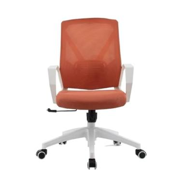 Imagem de Cadeira de escritório moderna giratória ajustável cadeira de escritório ergonômica malha média rodante trabalho cadeira de trabalho giratória com rodas cadeira de conferência de estudo encosto cadeira