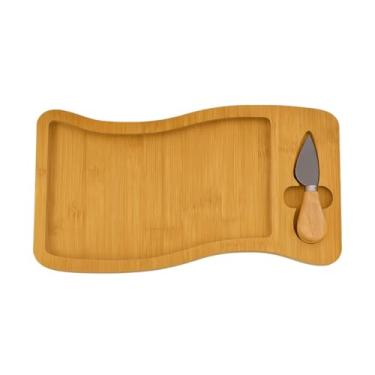 Imagem de Tábua Petisqueira Retangular de Bambu com Faca