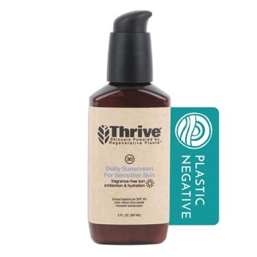 Imagem de Thrive Natural Care Protetor solar facial mineral para pele sensível FPS 30, 60 g - Protetor solar hidratante sem perfume para rosto - amplo espectro com óxido de zinco transparente - vegano