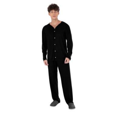 Imagem de Pijama De Inverno Masculino Victory Modelo Americano Camisa Com Botões