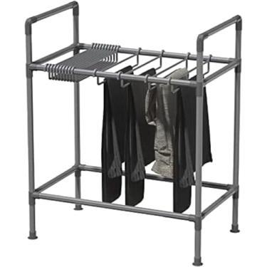 Imagem de Cabides De Calças Comerciais Independentes Organizador De Armário Prateleira De Armazenamento Suporte Portátil Para Jeans Calças Cachecol Cinto De Gravata Saias Toalhas, Blue Gray