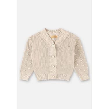 Imagem de Casaco em Tricô Infantil para Meninas Up Baby, Bege, 1