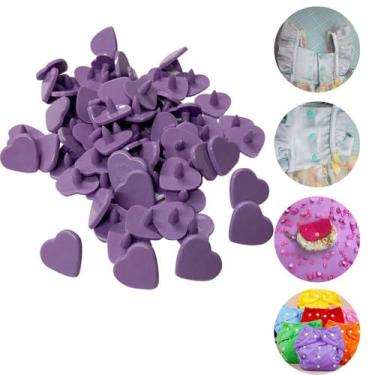 Imagem de Botão de Pressão Plastico de Coração Ritas 10mm Pacote com 50 Jogos de