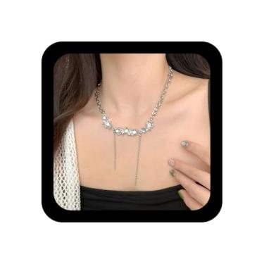 Imagem de Xduargs Colar Boho Opala Pedra da Lua Vintage Colar de Corrente de Pedra da Lua Colar Pingente de Opalita Colares de Prata para Mulheres