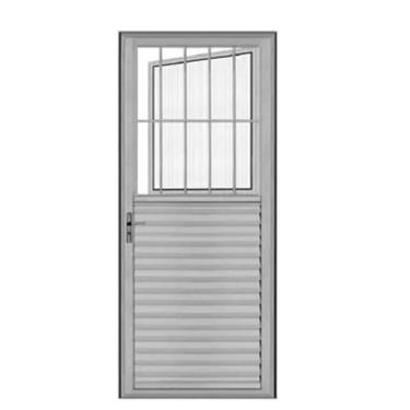 Imagem de Porta Postigo Aluminio Brilhante  2,10x0,80 Lado Direito 