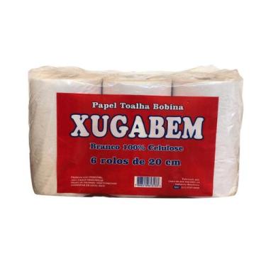 Imagem de Papel Toalha Bobina 100% celulose Xugabem 6 Rolos de 160 metros, 6 uni