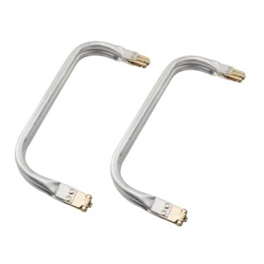 Imagem de ZYAMY 2 peças de metal para carteira, moldura de alumínio, clipes retangulares de 20 cm, trava de metal, em forma de U, alça interna de metal, gancho de encaixe interno feito em carteiras, bolsas